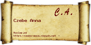 Czebe Anna névjegykártya