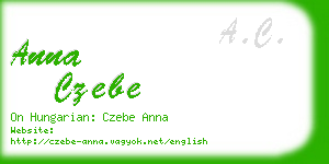 anna czebe business card